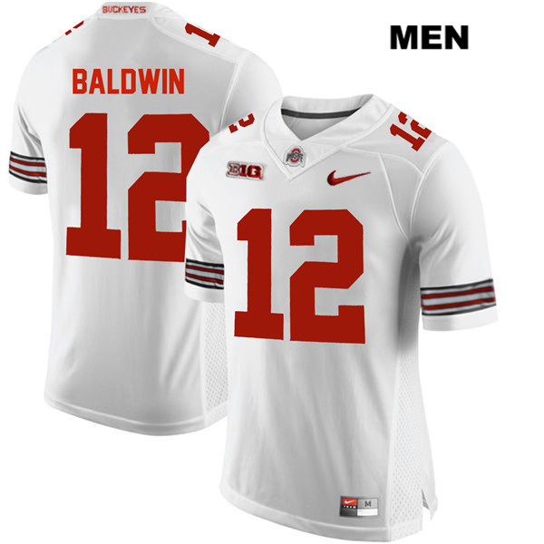 Ohio State Buckeyes Men's Matthew Baldwin #12 White Authentic Nike College NCAA Stitched Football Jersey NM19T05RA